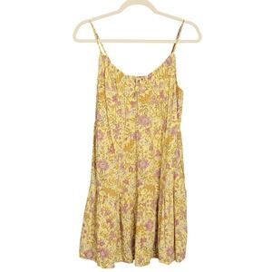 Old Navy Cami Dress Womens Size Medium Yellow Floral Sleeveless Mini Tiered